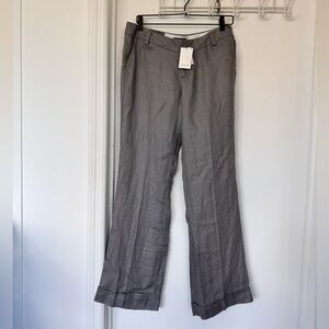 Banana Republic Gray Wide-Leg Trouser Pants, Herringbone